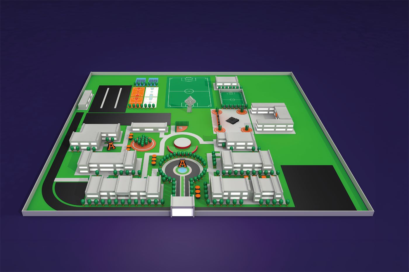 Mapa 3D del campus Anáhuac Oaxaca